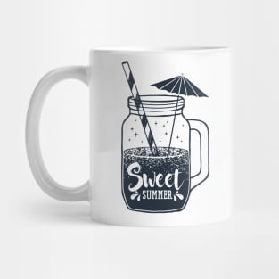 Hand Drawn Summer Cocktail In Jar Mug